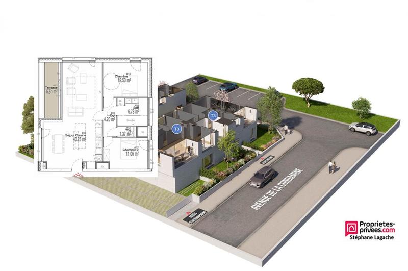 Appartement - 76 m² - 3 pièces