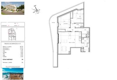 Appartement - 74 m² - 3 pièces