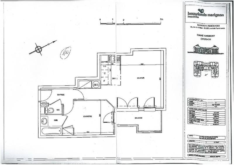 Appartement - 43 m² - 2 pièces
