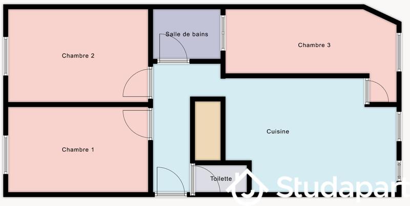 Chambre - 18 m² - 1 pièce