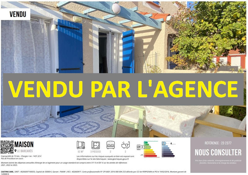 Maison - 52 m² - 3 pièces