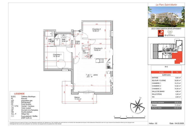 Appartement - 90 m² - 4 pièces