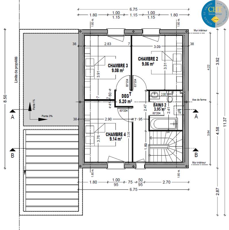 Maison - 98 m² - 5 pièces