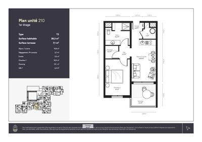 Appartement - 38 m² - 2 pièces