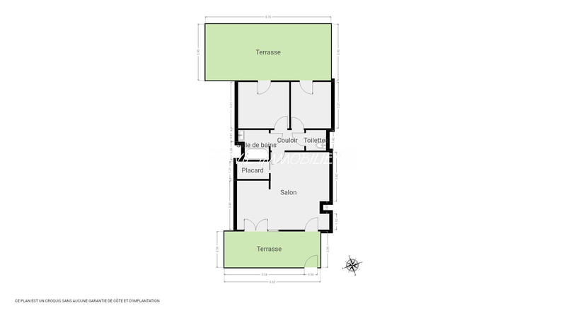 Appartement - 63 m² - 3 pièces