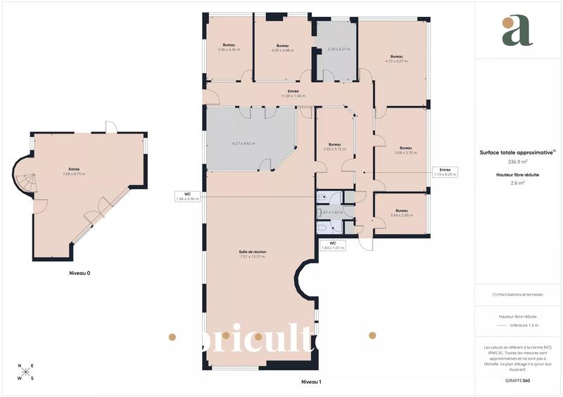 Bureau - 310 m² - 1 pièce