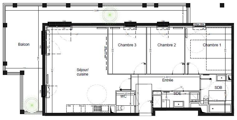 Appartement - 86 m² - 4 pièces