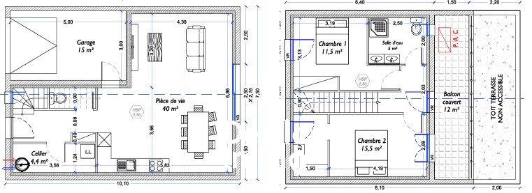 Maison - 80 m² - 3 pièces