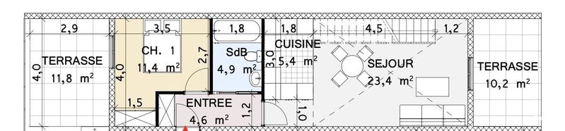Appartement - 75 m² - 3 pièces