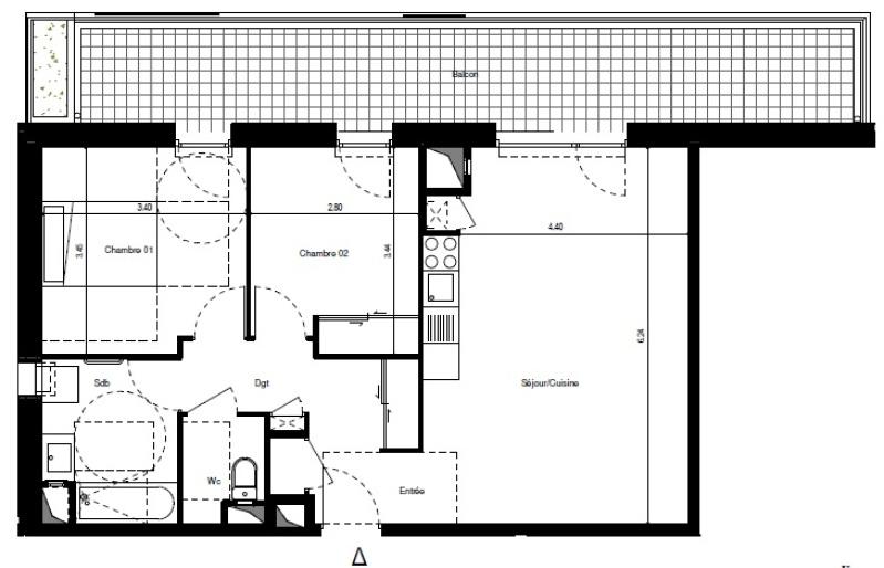 Appartement - 63 m² - 3 pièces