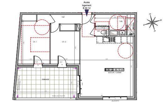 Appartement - 69 m² - 3 pièces