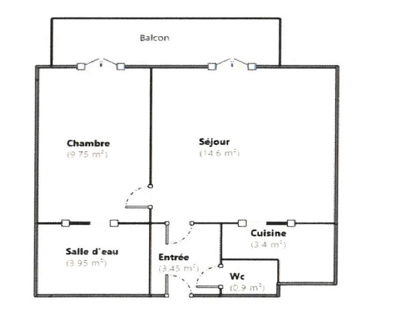 Appartement - 36 m² - 2 pièces