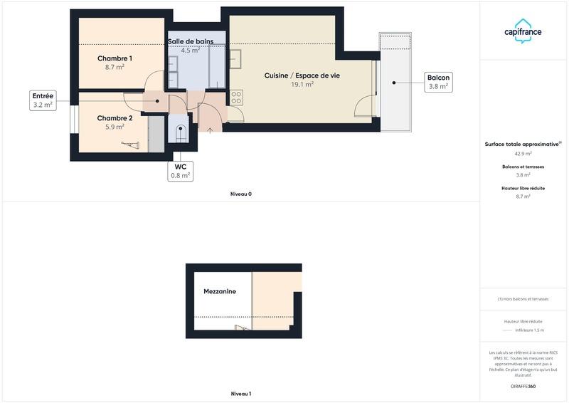 Appartement - 51 m² - 3 pièces