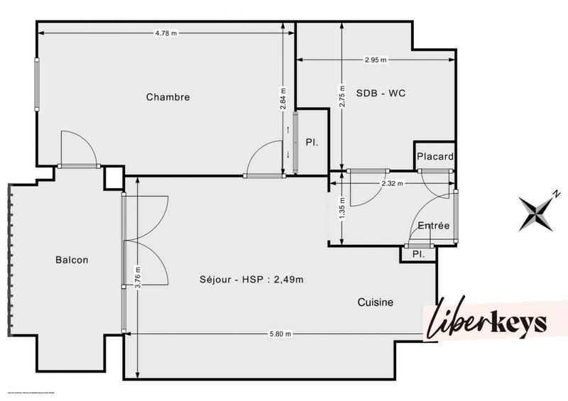 Appartement - 45 m² - 2 pièces
