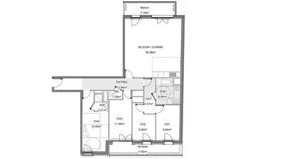 Appartement - 110 m² - 5 pièces