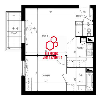 Appartement - 47 m² - 2 pièces