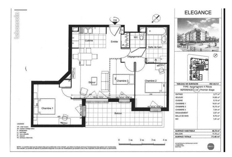 Appartement - 67 m² - 3 pièces