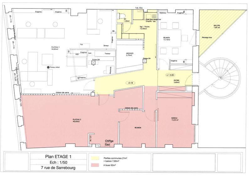 Immeuble de bureaux - 62 m²