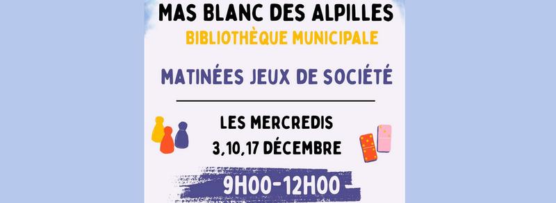 Les Matinées Jeux de Société à la Bibliothèque
