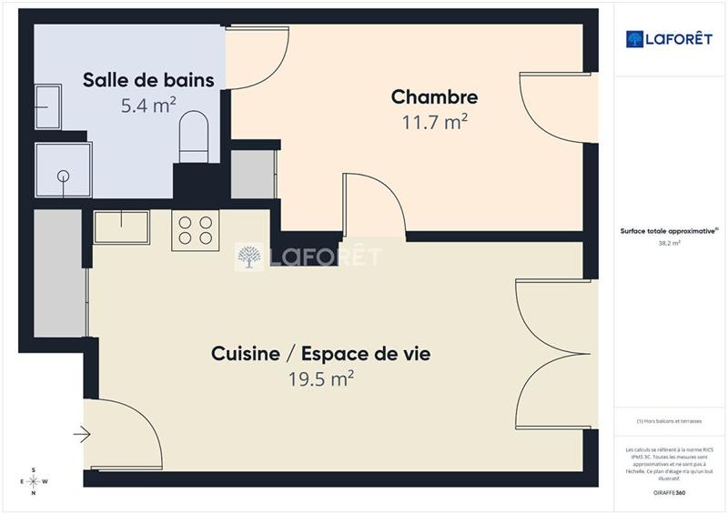 Appartement - 40 m² - 2 pièces