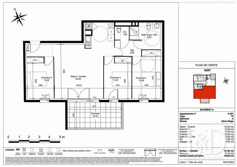 Appartement - 82 m² - 4 pièces