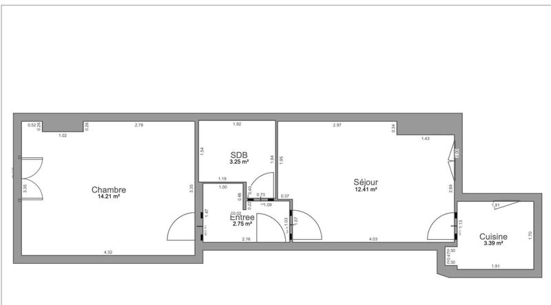Appartement - 36 m² - 2 pièces