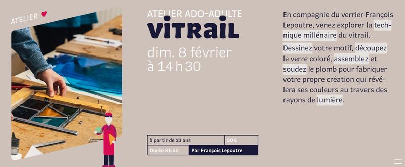 Atelier adulte (ou ado) : Initiation au vitrail