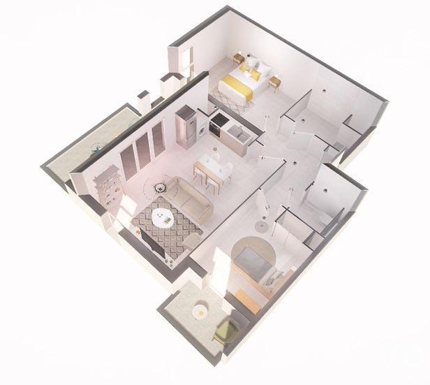 Appartement - 62 m² - 3 pièces