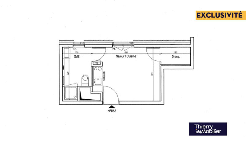 Appartement - 20 m² - 1 pièce