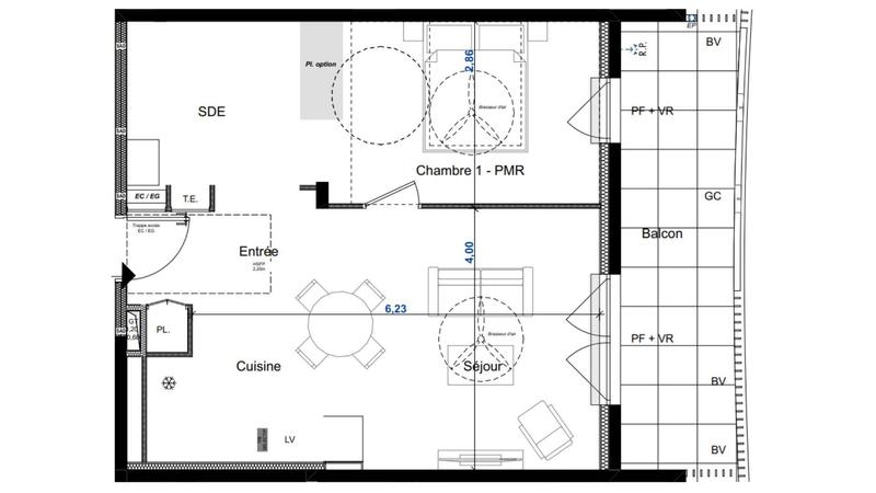 Appartement - 46 m² - 2 pièces