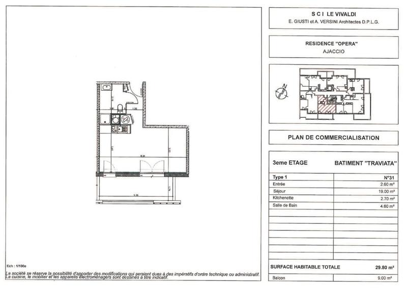 Studio - 29 m² - 1 pièce