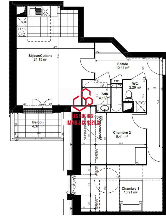 Appartement - 64 m² - 3 pièces