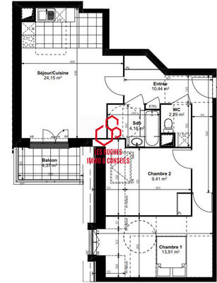 Appartement - 64 m² - 3 pièces
