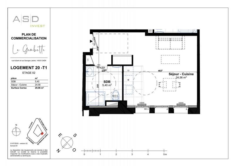 Appartement - 30 m² - 1 pièce