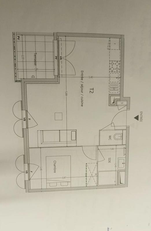 Appartement - 40 m² - 2 pièces