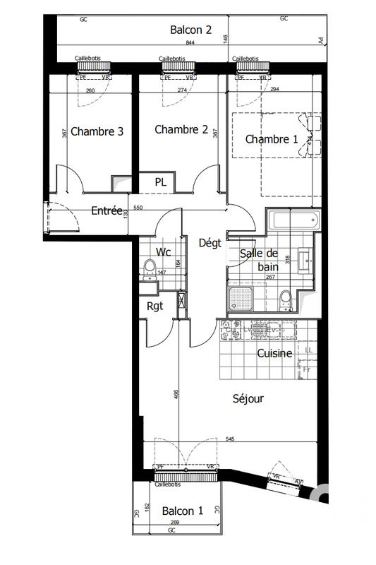 Appartement - 80 m² - 4 pièces