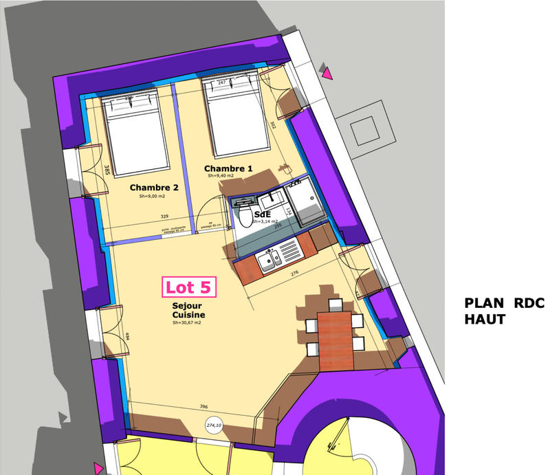 Appartement - 52 m² - 3 pièces