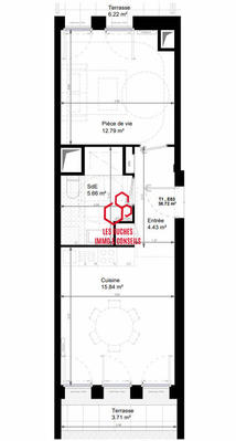 Appartement - 39 m² - 1 pièce