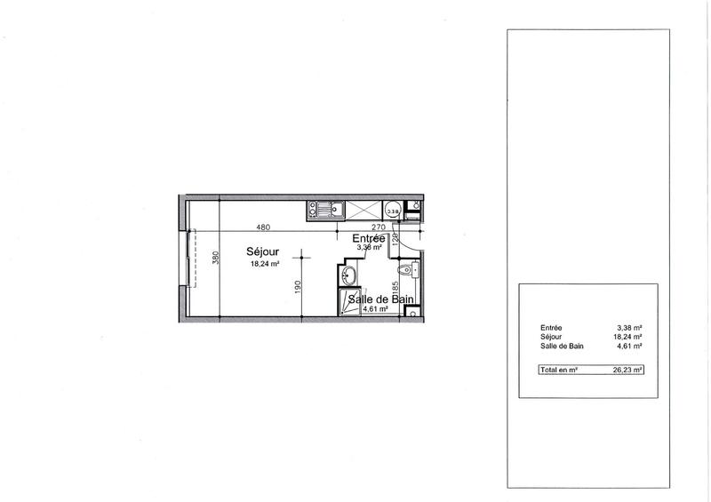 Appartement - 26 m² - 1 pièce