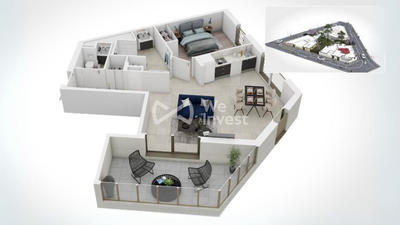 Appartement - 56 m² - 2 pièces