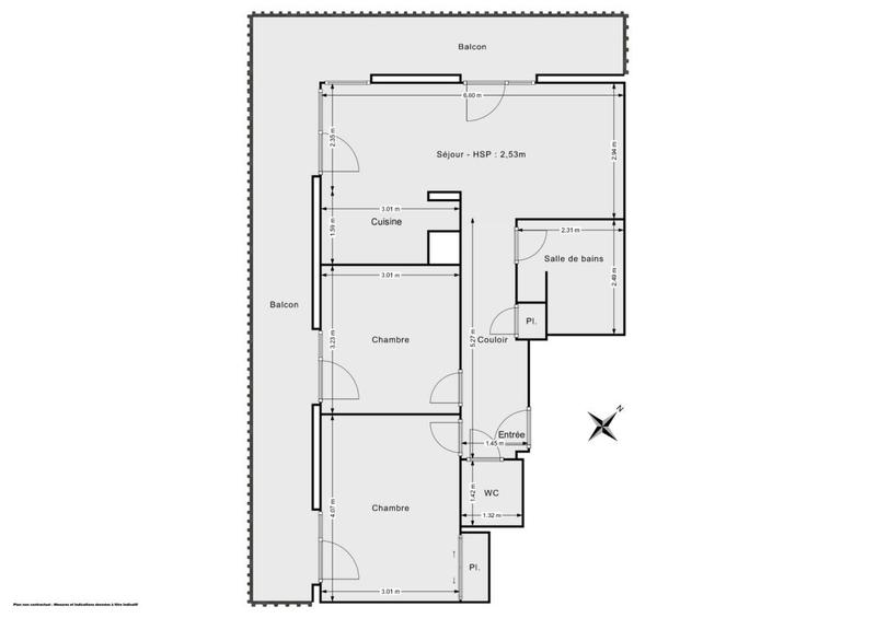 Appartement - 58 m² - 3 pièces