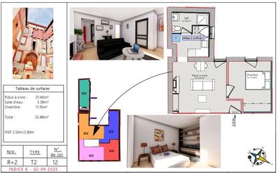 Appartement - 36 m² - 2 pièces