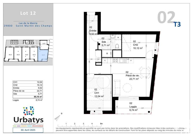 Appartement - 60 m² - 3 pièces