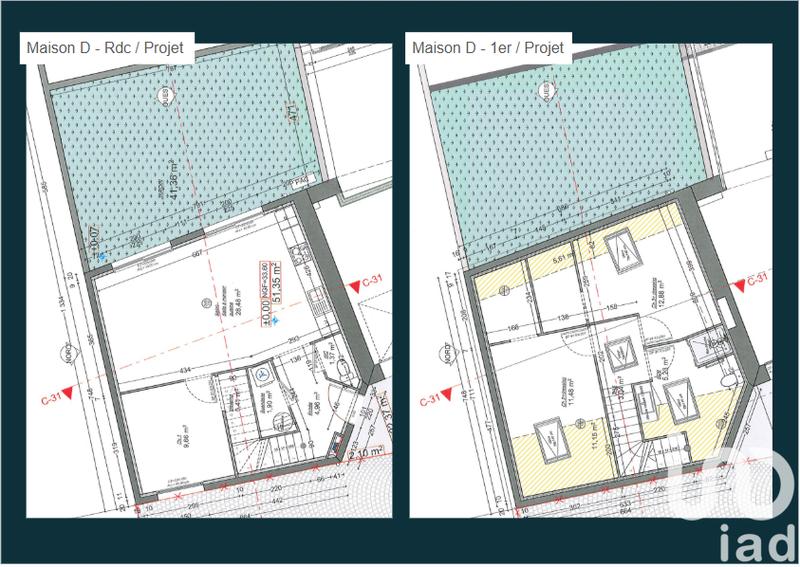 Maison de ville - 90 m² - 4 pièces
