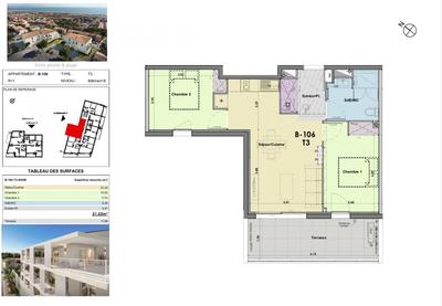 Appartement - 51 m² - 3 pièces