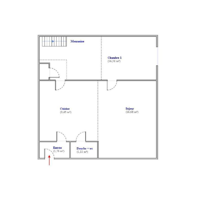 Appartement - 46 m² - 2 pièces