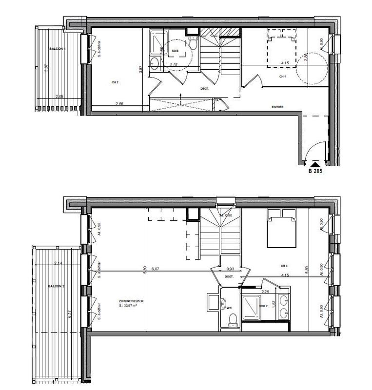 Appartement - 94 m² - 4 pièces