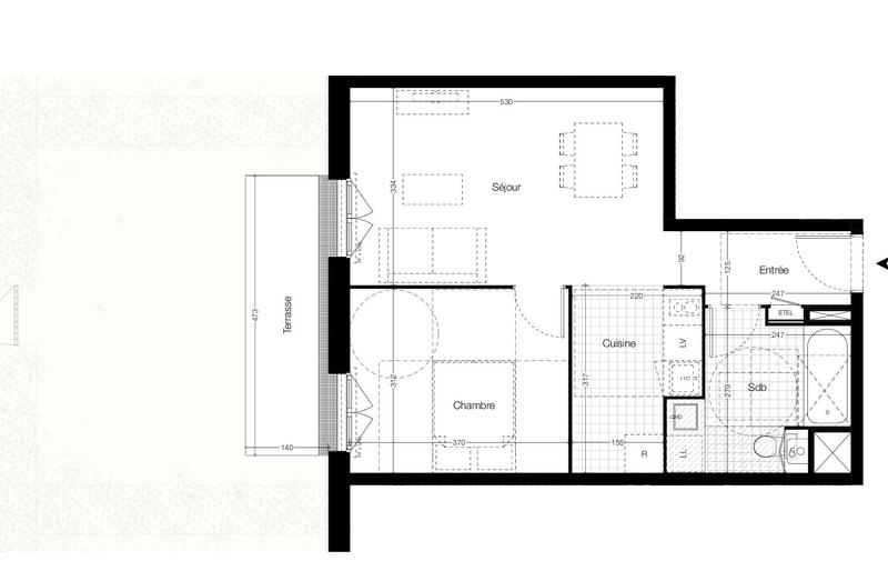Appartement - 45 m² - 2 pièces
