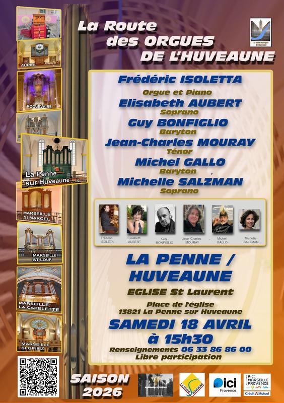 La Route des Orgues de l'Huveaune à la Penne sur Huveaune