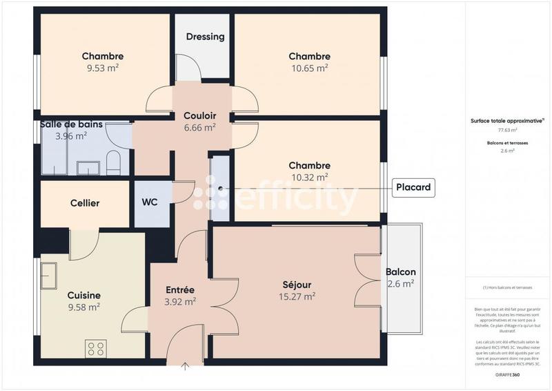 Appartement - 77 m² - 5 pièces